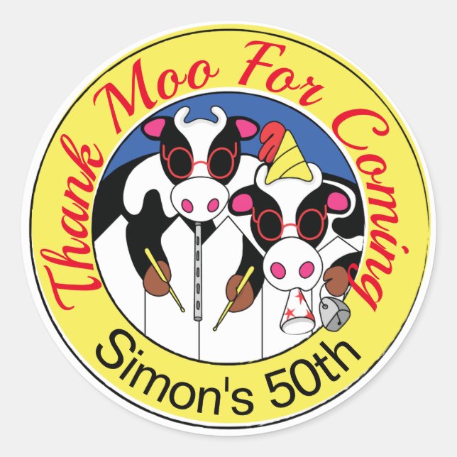 Moosicians lustige Geburtstagsparty Runder Aufkleber (Vorderseite)