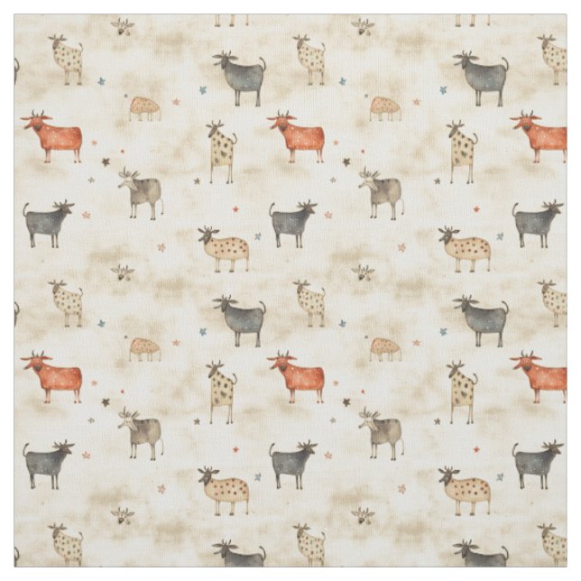 Mootiful Whimsy: Weiße Kuh Stoff (Muster)