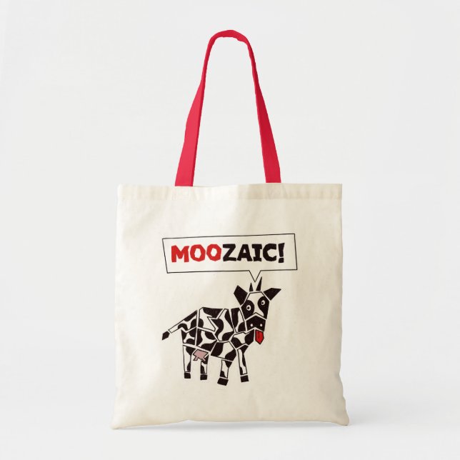 Moozaik! - Funny Cow Mosaic Muster Tragetasche (Vorne)
