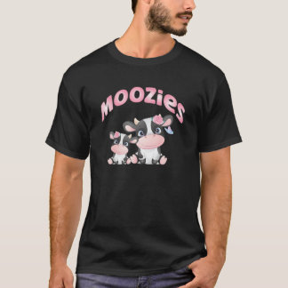 Moozies bezaubernde weiße und schwarze friesische  T-Shirt