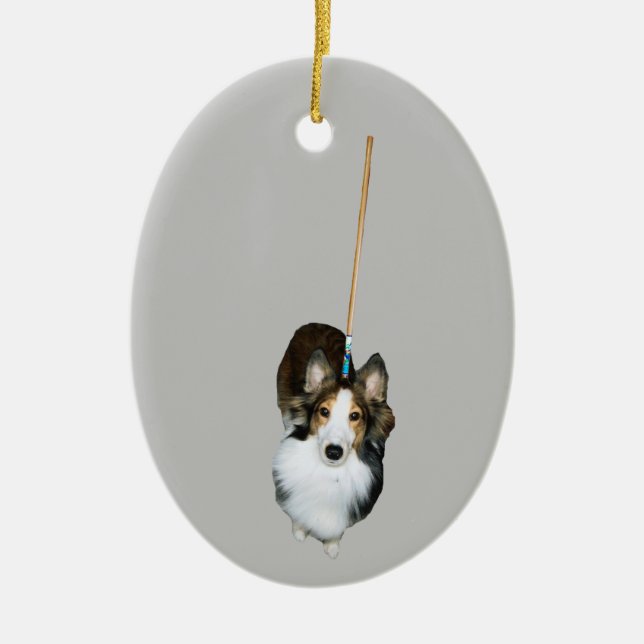Mop Dog Keramik Ornament (Vorne)