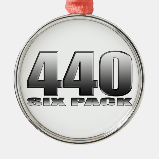 Mopar Dodge 440 sechs Satz Silbernes Ornament (Vorne)