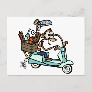 Moped Monkey Beachcomber Urlaub! Postkarte