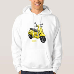 Moped Motorrad Cartoon-Illustration Hoodie