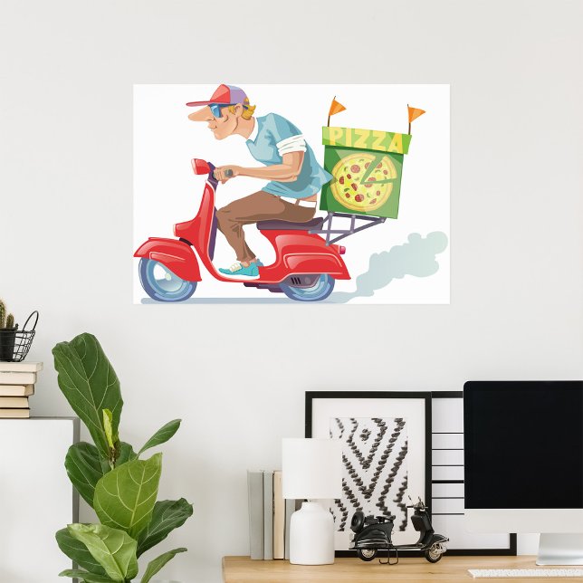 Moped Pizza Lieferung Poster (Von Creator hochgeladen)
