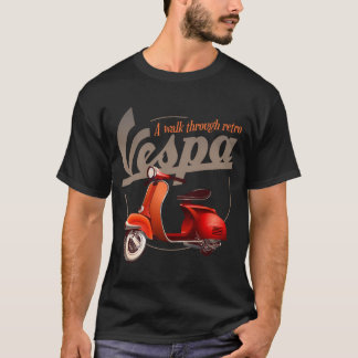 Moped Vintage. Vintage-Roller auf der Straße. T-Shirt