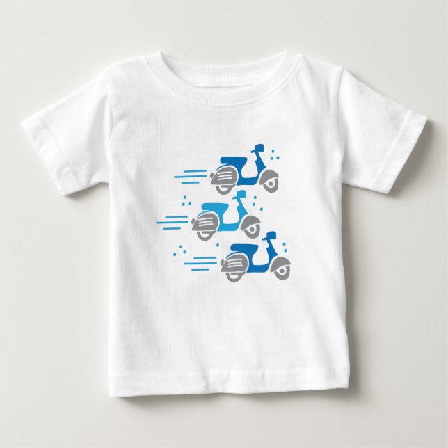 Mopedrennen mit drei Rollern Baby T-shirt (Vorderseite)