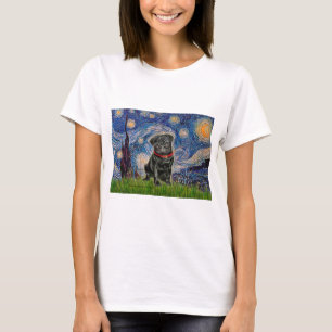 Mops 13 (schwarz) - Sternennacht T-Shirt