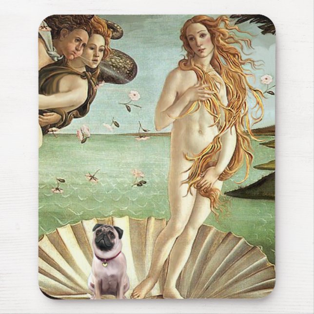 Mops 1 - Geburt der Venus Mousepad (Vorne)