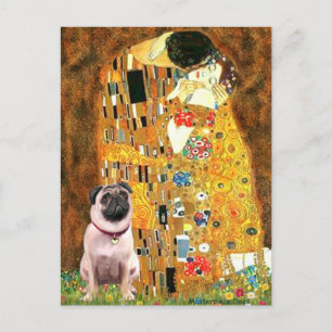 Mops 1 - Kuss Postkarte