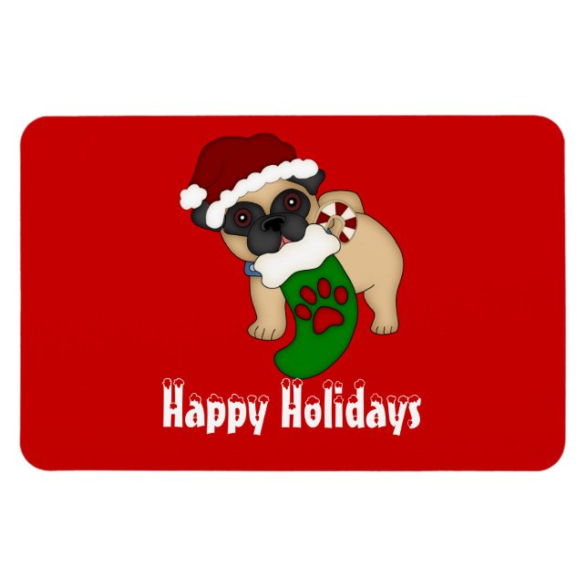 Mops #2 Weihnachts-Premium-Magnet Magnet (Horizontal)