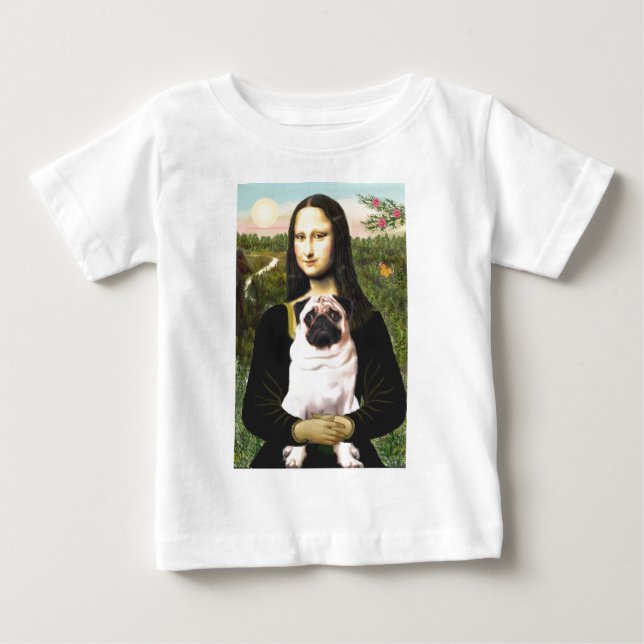 Mops 3 (fawn) - Mona Lisa Baby T-shirt (Vorderseite)