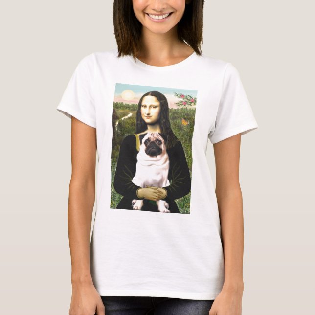 Mops 3 (fawn) - Mona Lisa T-Shirt (Vorderseite)