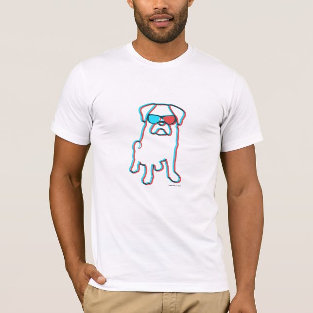Mops 3D T-Shirt (Vorderseite)