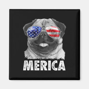 Mops 4. Juli Shirts Merica Männer Frauen US Amerik Magnet