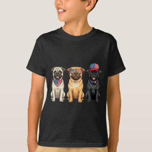 Mops 4. Juli US-amerikanische Flagge Hund Patrioti T-Shirt