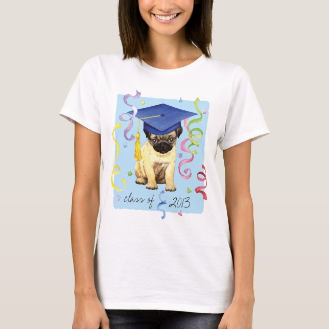 Mops-Absolvent T-Shirt (Vorderseite)