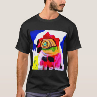 Mops abstrakte Kunst Bunte Mops-Kunst Wasserfarben T-Shirt
