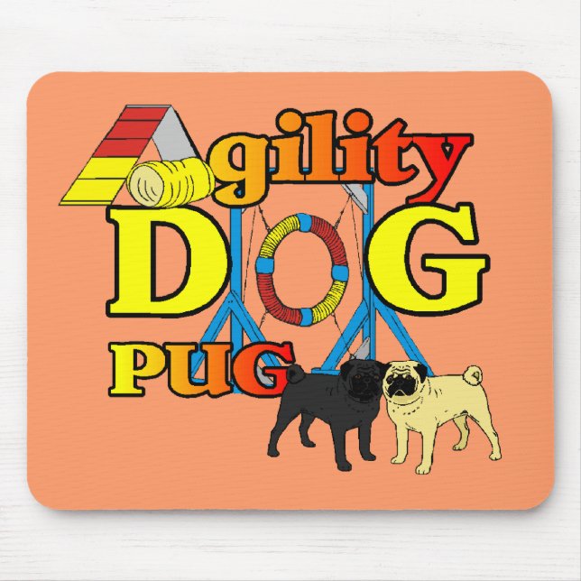 Mops_Agility Geschenke Mousepad (Vorne)