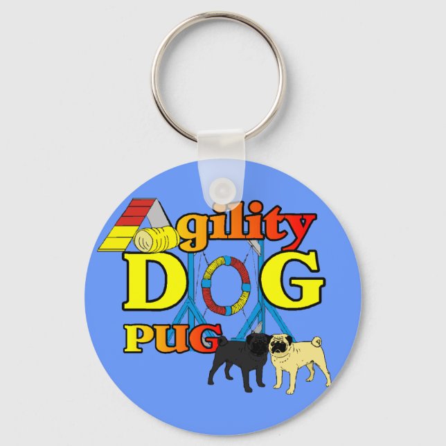 Mops_Agility Geschenke Schlüsselanhänger (Vorderseite)