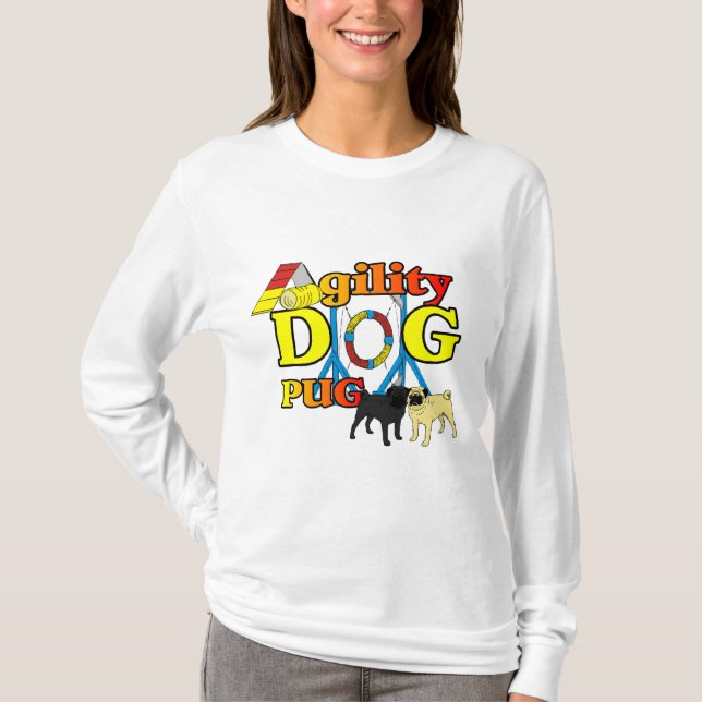Mops_Agility Geschenke T-Shirt (Vorderseite)