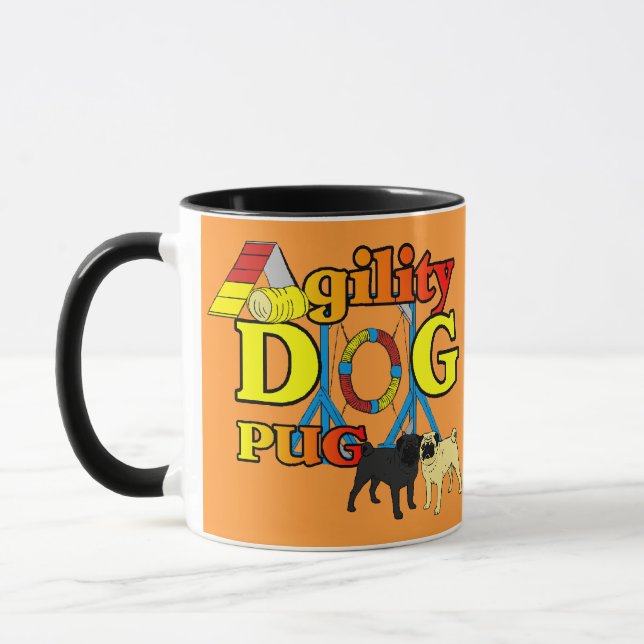 Mops_Agility Geschenke Tasse (Links)