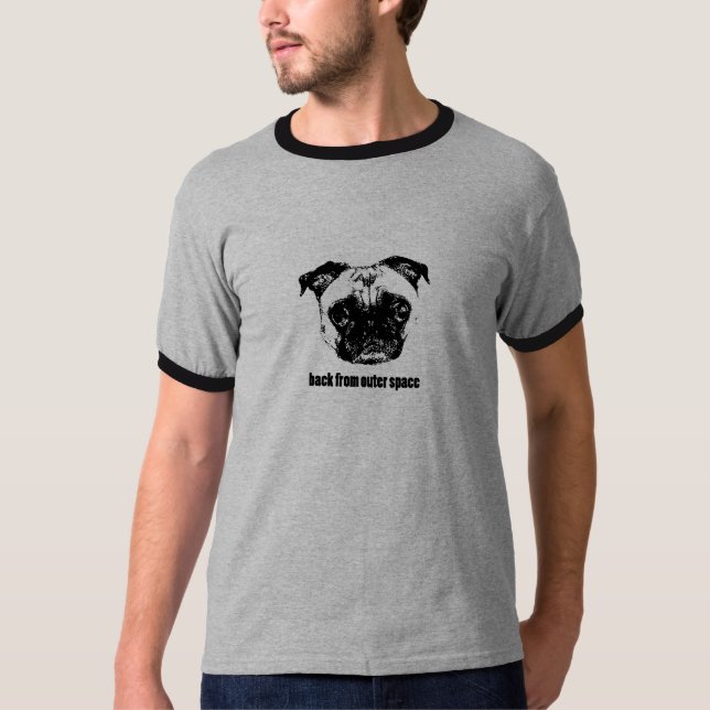 Mops-alien - retro - hinter vom Weltraum T-Shirt (Vorderseite)