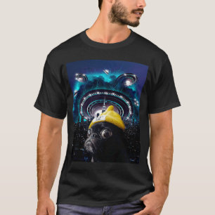 Mops Alien UFO Selfie Niedlich Dog Meme T-Shirt