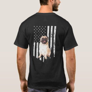 Mops American Flag Patriotic Mops Hund 4. Juli T-Shirt