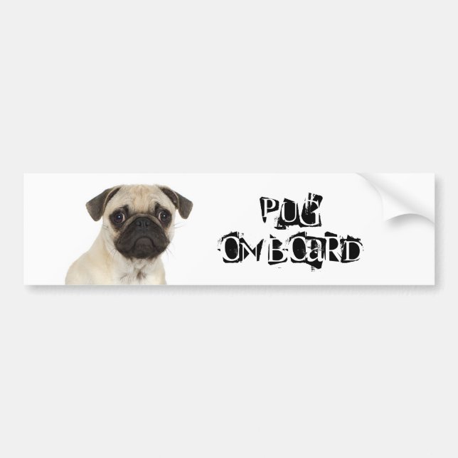 Mops an Bord Autoaufkleber (Vorne)