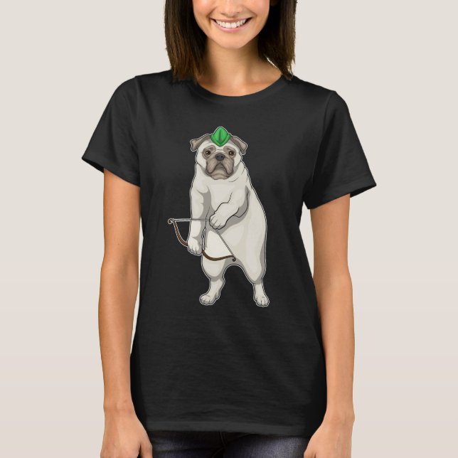 Mops Archer Bow T-Shirt (Vorderseite)