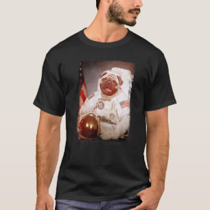 Mops-Astronaut Mond-Weltraum-Mission Tier-Astronau T-Shirt