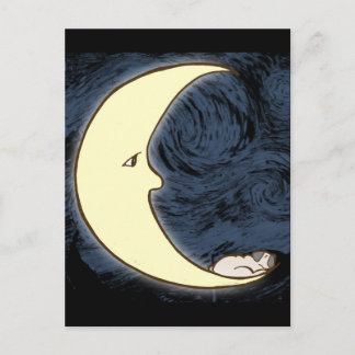 Mops auf dem Mond Postkarte