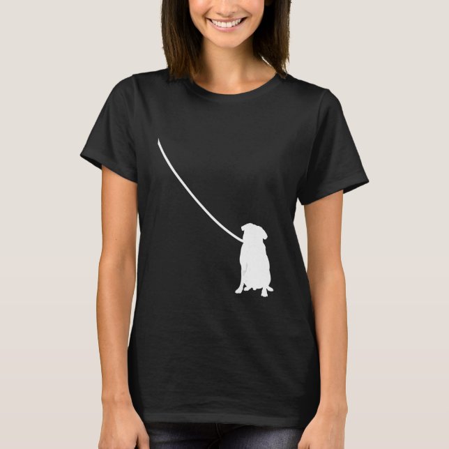 Mops auf einem Leash Hund Mama Vater Haustiere Nie T-Shirt (Vorderseite)