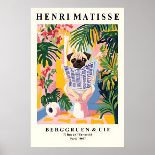 Mops auf einem Toiletten-Druck - Badezimmer im Mat Poster