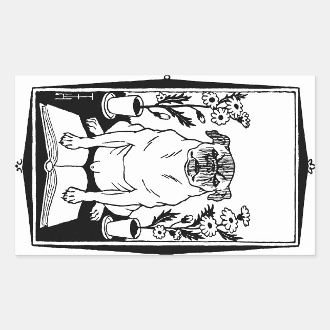 Mops-Aufkleber Rechteckiger Aufkleber (Vorderseite)