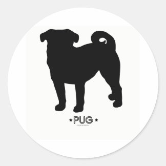 Mops-Aufkleber Runder Aufkleber