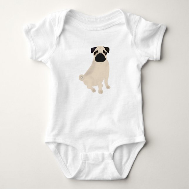 Mops Baby Bodysuit Strampler (Vorderseite)