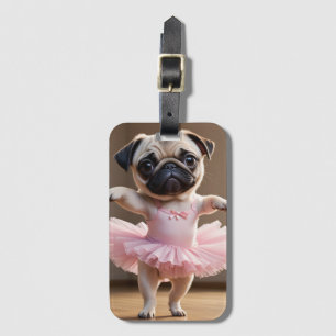 Mops Ballerina Gepäckanhänger