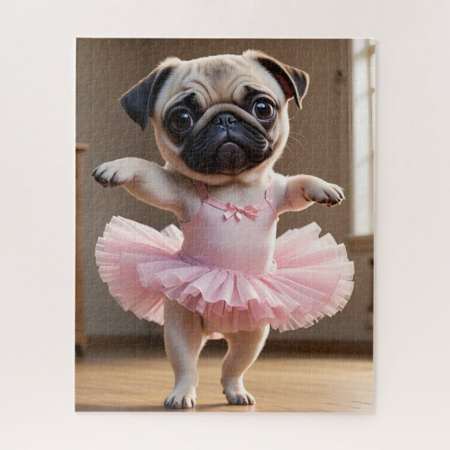Mops Ballerina Puzzle (Vertikal)