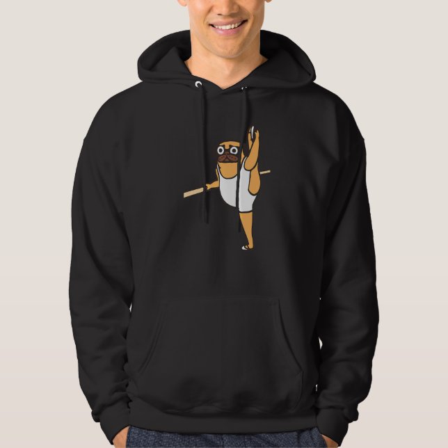 Mops Ballet Dancer Hoodie (Vorderseite)