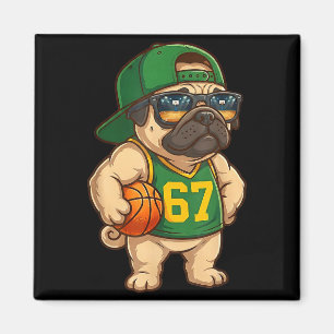Mops-Basketball-Hund 67 Gen Alpha Slang Srts Männe Magnet
