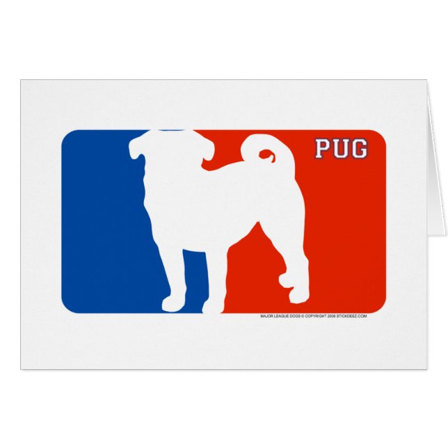 Mops-bedeutende Liga-Hundekarte (Vorderseite (Horizontal))