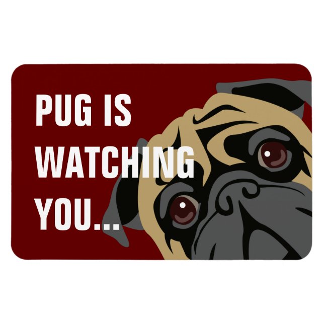 Mops beobachtet magnet (Horizontal)