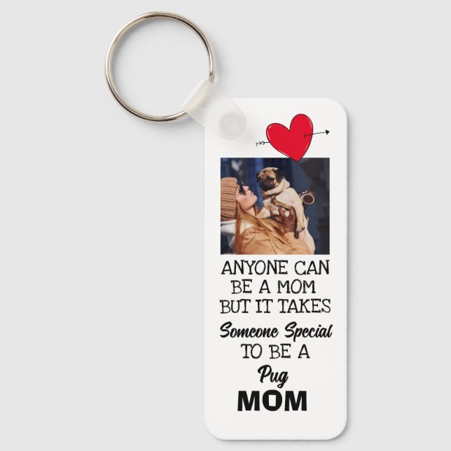 Mops...Beste Mama Benutzerdefinierter doppelseitig Schlüsselanhänger (Vorderseite)