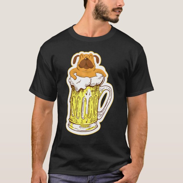 Mops Bier T-Shirt (Vorderseite)