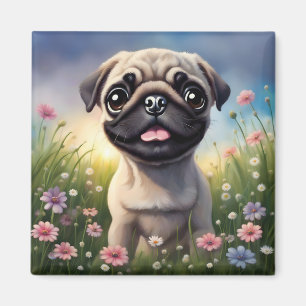 Mops-Blume Magnet