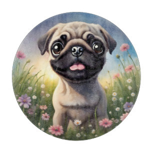 Mops-Blume Schneidebrett