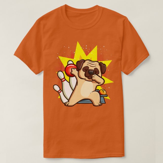 Mops Bowling Kinder Möpsen Hunde Chemise Party Ges T-Shirt (Design vorne)