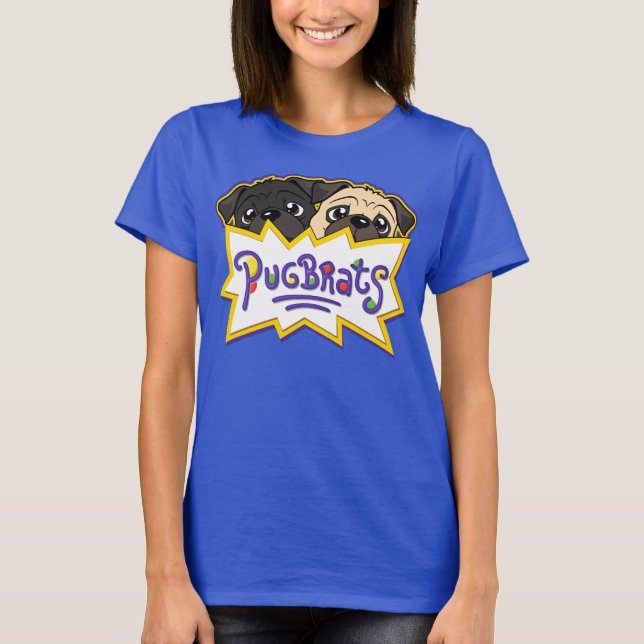 Mops Brats Niedliche Möpsen T-Shirt (Vorderseite)